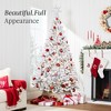 Best Choice Products Pre-Lit White Christmas Pine Tree w/ Flocked Branches, Warm-White Lights - 3 of 4