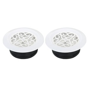 Unique Bargains ABS Plastic Adjustable Round With Screen Kitchen Air Vent Cover 2 Pcs - 1 of 4