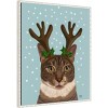 Amanti Art 23"x28" Calico Cat and Antlers by Fab Funky Framed Canvas Wall Art Print - 2 of 4