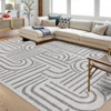Modern Area Rug for Living Room, Vintage Low Pile Floor Rug with Non Slip Backing, Washable Stain Resistant Carpet for Dorm Office - 2 of 4