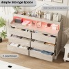 6-Drawer for Bedroom, Wide Organizer with Spacious Top, Chest of 6 Drawers with LED Lights and Charging Station for Living Room, Closet, Hallway - 3 of 4