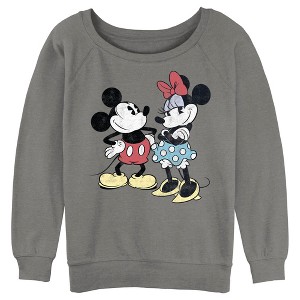 Junior's Mickey & Friends & Minnie Vintage Couple Sweatshirt - 1 of 4