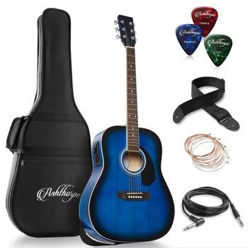 Ashthorpe Full-Size Cutaway Thinline Acoustic-Electric Guitar
