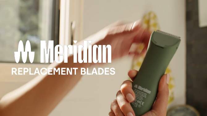 MERIDIAN Pubic &#38; Body Hair Trimmer Signature Ceramic Blade, Single Replacement Blade, Sage, 2 of 9, play video