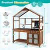Costway Wooden Mud Kitchen with Chalkboard, Stoves, Removable Sink & Accessories Natural - 3 of 4