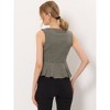 Allegra K Women's Vintage Peplum Hem Button Racerback Dressy Waistcoat Vest - 4 of 4