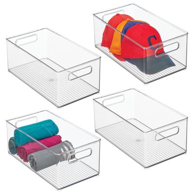 mDesign Plastic Home Closet Storage Organizer Bin with Handles