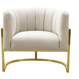 TOV Furniture Magnolia Spotted Cream Chair with Gold Base - 1 of 4