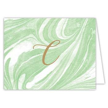 10ct Folded Notes - Vintage Floral Crest Monogram - K : Target