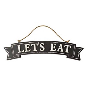 VIP Wood 15.75 in. Black Lets Eat Rope Hanging Wall Decor - 1 of 2