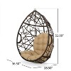 Christopher Knight Home Berkley Outdoor Wicker Hanging Egg Chair with 12-inch Chain (NO STAND) - 3 of 4