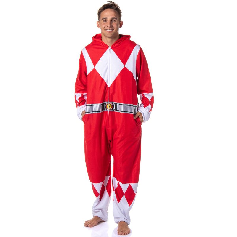 Power Rangers Costume Union Suit One Piece Pajama Outfit For Men And Women Multicolored, 5 of 6