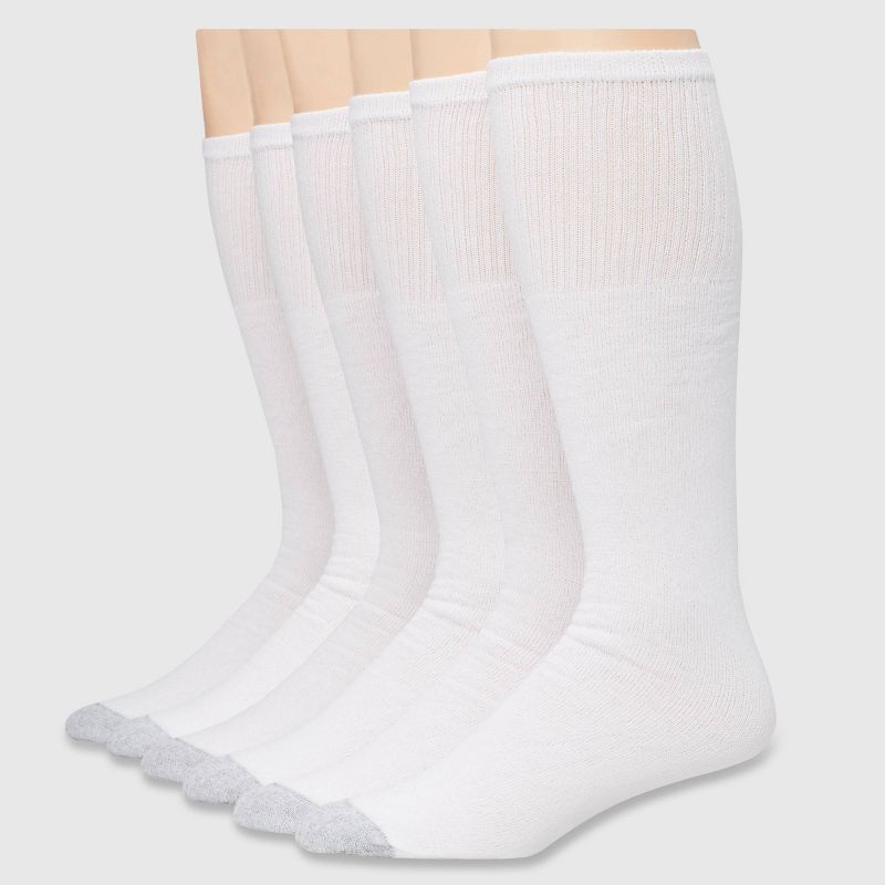 Hanes Men&#39;s Over the Calf Socks 6pk - White 6-12, 1 of 4