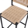 Lyngins Paper Rope Woven Bar Stools Set of 2 with Footrest,Kitchen Chairs with Metal Legs,Polyester Counter Stools for Kitchen Island - 4 of 4