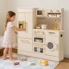 ROBOTIME Play Food And Toy Kitchens Kids Wooden Kitchen Play Set, Pretend Playset Toy with Refrigerator, Oven, Dishwasher, Beige, 11.6"*32"*35" - 2 of 4