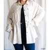 Women's Faux Suede Shirt Jacket - Cotton Bleu - 4 of 4