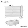 FONTOI Double Dresser with 6 Drawers, Features Vintage-style and Bevel Design, Organizer Unit for Living Room, Closets, Brown, 13.4"*30"*47.3" - 3 of 4