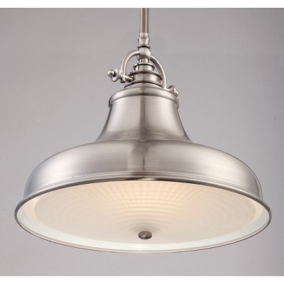 Emery Brushed Nickel 13.5" Industrial Pendant Light