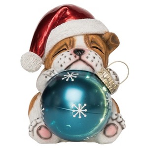 Transpac Resin 7.5 in. Multicolored Christmas Light Up Sleepy Puppy Holding Ornament Decor - 1 of 2