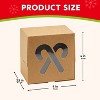 Joyfy 36 Pcs Christmas Cookie Boxes, 4"x4" Brown Bakery Gift Boxes with Window, Christmas Party Favor for Cupcakes Pastries Donuts Holiday Treats - 3 of 4