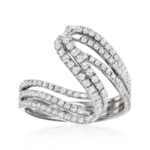 Ross-Simons 0.75 ct. t.w. Diamond 3-Row Wave Ring in Sterling Silver - 1 of 4