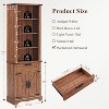 Farmhouse Bookshelf with Storage Cabinet, 72" Tall Bookcase with Drawer and Barn Door for Office Library, Living Room - 2 of 4