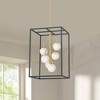 Possini Euro Design Alter Black Gold Pendant Chandelier 14 1/4" Wide Modern LED Frosted Glass 6-Light Fixture for Dining Room - 2 of 4
