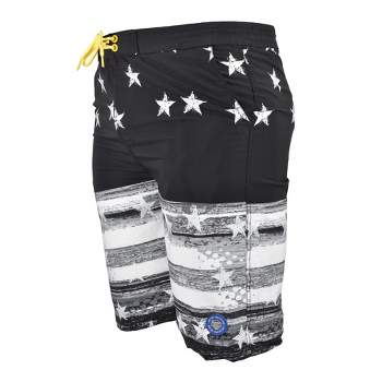Banana Boat UPF50+ Men's Stars and Stripes Bathing Suit 4-Way Stretch | Black or Navy