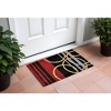 HomeRoots 18" X 30" Black and Red Coir Striped Outdoor Door Mat - 2 of 4