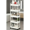 GustoWave Rolling 5-Tier Narrow Serving Cart with Casters & Handle, Multi-Functional Storage Cart for Kitchen, Bath, Living Room, 40x22x114.5cm - 3 of 3