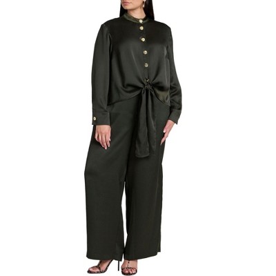 ELOQUII Women's Plus Size Satin Trouser
