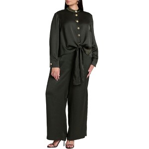 ELOQUII Women's Plus Size Satin Trouser - 1 of 4