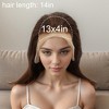 Unique Bargains Women's Straight Long Hair Wig 13x4in 180 Real Human Hair 14in Brown 1 Pc - 4 of 4