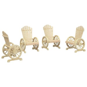 vidaXL Garden Adirondack Chair Set of 4 Natural Wood Solid fir wood - Brown Chair 4 - 1 of 4