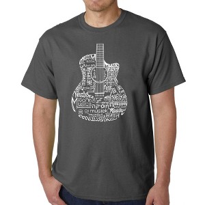 LA Pop Art Men's Word Art T-shirt - Languages Guitar - 1 of 4