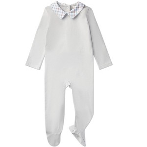 MiniMe Baby and Toddler Boys Plaid-Collar Cotton Rich Footie - 1 of 4