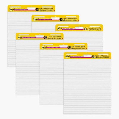 Post-it Super Sticky Wall Easel Pad 25" x 30" Lined 30 Sheets/Pad 6 Pads/Pack (561WL-VAD-6PK)