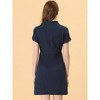 INSPIRE CHIC Women's Jean Chambray Summer Casual Button Down Denim Dresses - 4 of 4