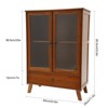 YIYIBYUS Retro Bamboo Kitchen Sideboard Brown Freestanding Storage Organizer Cupboard Single Drawer - 4 of 4
