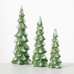 7.5"H, 10"H and 12"H Sullivans Mini Christmas Tree - Set of 3, Christmas Decor, Green - 1 of 4