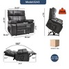 MAYEERTY Electric Power Lift Recliner Massage Chair for Elderly with Cup Holders, Power-Remote, Heat Massage Dual Motor Infinite Position, Dark Grey - 3 of 4