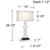 360 Lighting Evan Modern Table Lamps Set of 2 with White Risers 28 1/2" Tall Brushed Nickel with USB Charging Port White Shade for Bedroom Living Room - 4 of 4