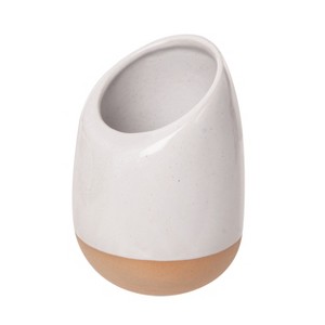 Transpac Ceramic 6.75 in. White Contrasting Color Wine Holder - 1 of 2