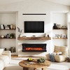 CLIHOME Wall-Mounted 3-Sided Electric Fireplace with LED Lighted Mantel and Remote, Modern Indoor Heating Accent - 4 of 4