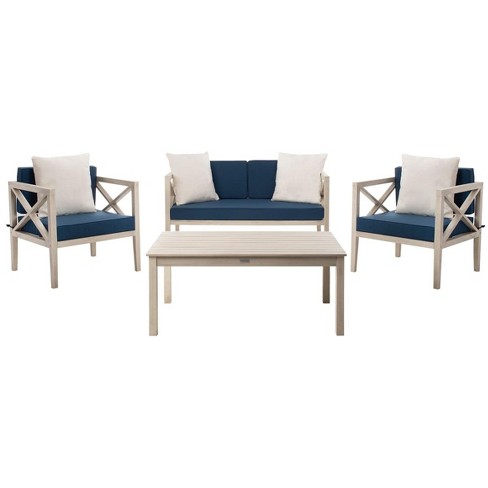 Safavieh nunzio 4 piece outdoor set with accent pillows sale