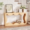 63" Narrow Sofa Table with Storage Shelf, Farmhouse Scalloped Console Table - Rustic Wooden Hallway Accent for Entryway & Living Room - 4 of 4