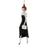 Italian Ornaments 7.0 Inch Uma In Black Thigh High Slit Dress Diva Shopping Ladies Style 5Th Avenue Tree Ornaments - 3 of 3
