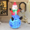 Occasions 5' INFLATABLE SNOWMAN ON SWIRLING LIGHTS SNOWBALL,  Tall, Multicolored - image 3 of 3