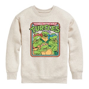 Boys' - Teenage Mutant Ninja Turtles - Retro Group Graphic Long Sleeve Fleece Sweatshirt - 1 of 4