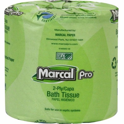MarcalPro 3001 100% Premium Recycled Bathroom Tissue, 48 Rolls/Carton